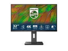 Philips 32B1N3800 - 3000 Series - LED-skjerm 32" (31.5" synlig) - 3840 x 2160 4K UHD (2160p) @ 60 Hz - VA - 350 cd/m² - 3500:1 - 4 ms - 2xHDMI, DisplayPort - høyttalere - svart