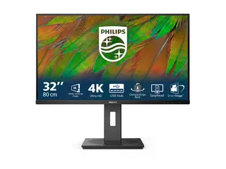 Philips 32B1N3800 - 3000 Series - LED-skjerm 32" (31.5" synlig) - 3840 x 2160 4K UHD (2160p) @ 60 Hz - VA - 350 cd/m² - 3500:1 - 4 ms - 2xHDMI, DisplayPort - høyttalere - svart