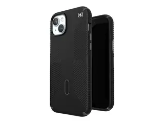 Speck Presidio 2 Grip - Baksidedeksel for mobiltelefon med klikkl&#229;s - MagSafe-samsvar - plastikk - svart, skifergr&#229; - for Apple iPhone 14 Plus, 15 Plus