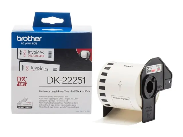 Brother DK22251 - Svart/rød på hvitt - Rull (6,2 cm x 15,24 m) 1 r...