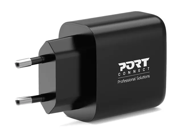 PORT Connect - Strømadapter GaN 65 watt 3.25 A PD, QC 3.0 2 utgang...