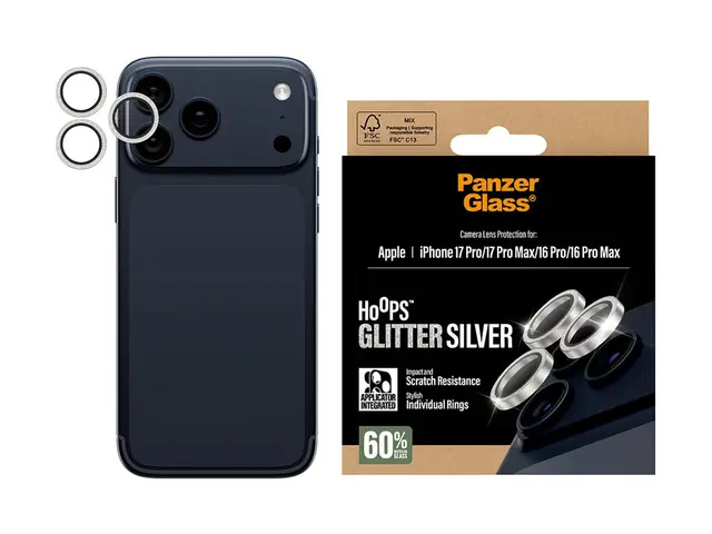 PanzerGlass Hoops - Linsebeskytter for mobiltelefon glitrende sølv...