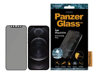 PanzerGlass Original - Skjermbeskyttelse for mobiltelefon glass - med personvernsfilter - 6.1" - svart - for Apple iPhone 12, 12 Pro