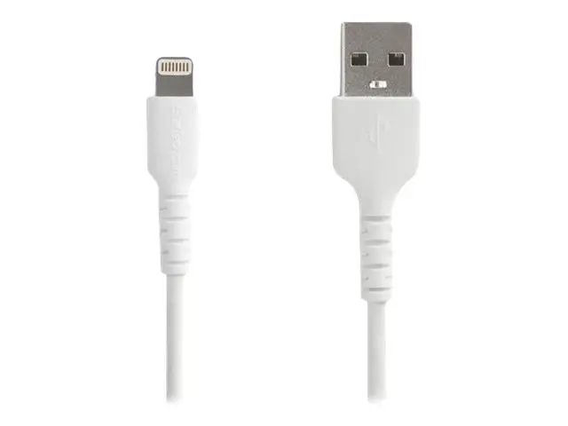StarTech.com 6 ft(2m) Durable White USB-A to Lightning Cable, Heav...