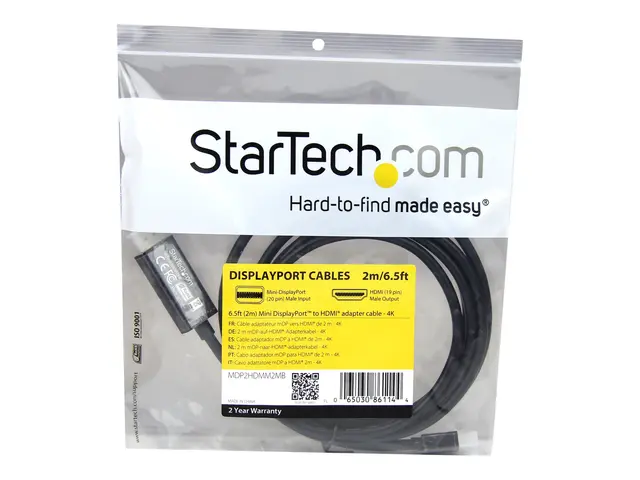 StarTech.com 6ft Mini DisplayPort to HDMI Cable - 4K 30hz Monitor ...