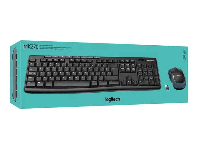 Logitech MK270 Wireless Combo - Tastatur- og mussett - trådløs - 2...