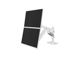 Ergotron LX Pro - Monteringssett (dobbel stablearm) for 2 LCD-skjermer - aluminium - hvit - skjermstørrelse: inntil 24" - skrivebordsmonterbar