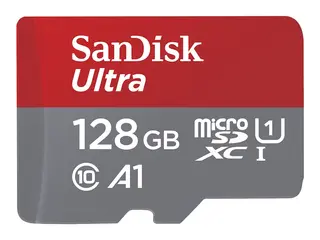 SanDisk Ultra - Flashminnekort (microSDXC til SD-adapter inkludert) 128 GB - A1 / UHS-I U1 / Class10 - microSDXC UHS-I
