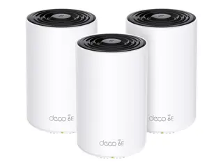 TP-Link Deco XE75 Pro V1 - Wi-Fi-system (3 rutere) - inntil 7200 kvadratfot - maske 1GbE, 2.5GbE - Wi-Fi 6E - Multib&#229;nd