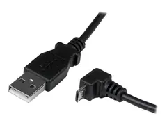 StarTech.com 2m Micro USB Cable Cord A to Down Angle Micro B - Down Angled Micro USB Cable - 1x USB A (M), 1x USB Micro B (M) - Black (USBAUB2MD) - USB-kabel - Micro-USB type B til USB - 2 m