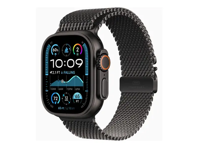 Apple Watch Ultra 2 - 49 mm svart titan smartklokke med fint strik...