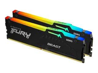 Kingston FURY Beast RGB - DDR5 - sett - 16 GB: 2 x 8 GB DIMM 288-pin - 2800 MHz / PC5-44800 - CL36 - 1.25 V - ikke-bufret - on-die ECC - svart