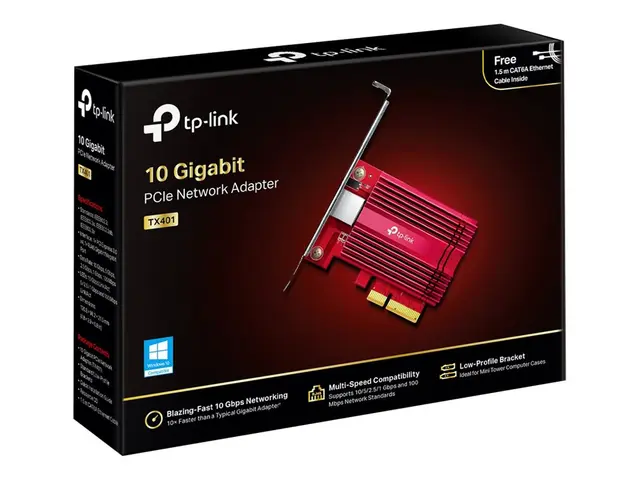 TP-Link TX401 - V1 - nettverksadapter - PCIe 3.0 x4 lav profil - 1...