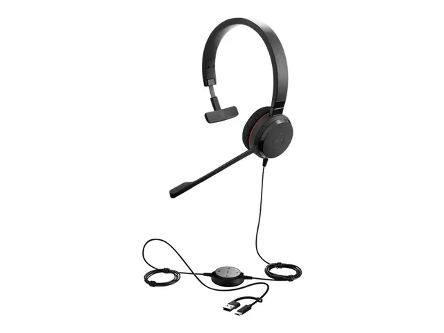 Jabra Evolve 20SE UC mono - Hodesett on-ear kablet USB-C, USB-A ly...