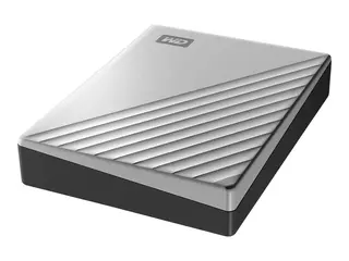 WD My Passport Ultra for Mac WDBPMV0050BSL Harddisk - kryptert - 5 TB - ekstern (bærbar) - USB 3.1 (USB-C kontakt) - 256-bit AES - sølv