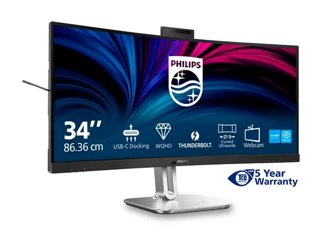 Philips 34B2U6603CH - 6000 Series LED-skjerm kurvet 34" 3440 x 144...