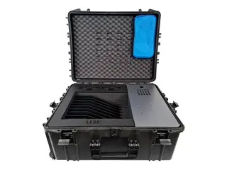 LEBA NoteCase Falcon - Lagringsboks for 12 nettbrett - USB-C - l&#229;sbar - polypropylenkopolymer - svart - skjermst&#248;rrelse: inntil 11&quot;