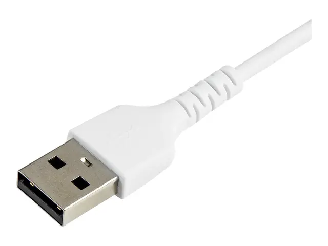 StarTech.com 12 in(30cm) Durable White USB-A to Lightning Cable, H...