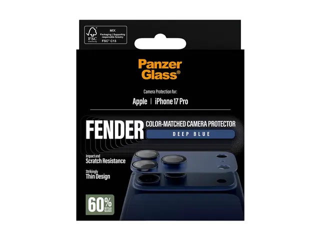 PanzerGlass FENDER - Linsebeskytter for mobiltelefon mørkeblå Appl...