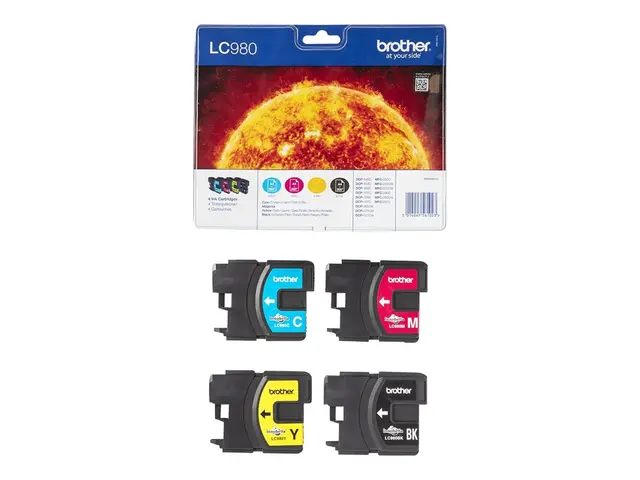 Brother LC980VALBPDR - 4-pack - svart, gul, cyan, magenta - origin...