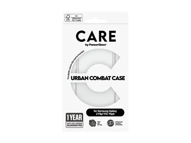 PanzerGlass CARE Galaxy Z Flip7 FE / Flip6 Urban Combat deksel (gjennomsiktig 