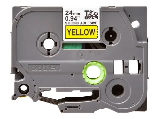 Brother TZe-S651 - Ekstra sterk adhesiv svart på gult Rull (2,4 cm...