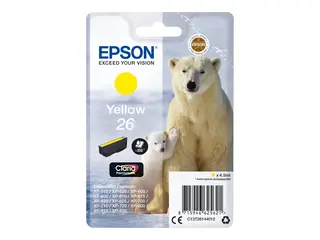 Epson 26 - 4.5 ml - gul - original - blister blekkpatron - for Expression Premium XP-510, 520, 600, 605, 610, 615, 620, 625, 700, 710, 720, 800, 810, 820