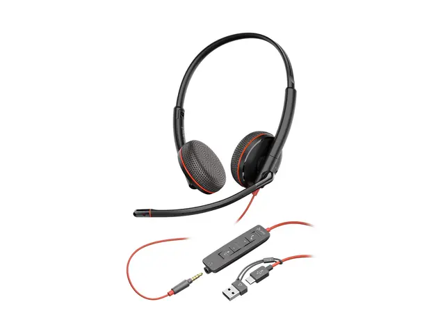 HP Poly Blackwire C3225 - 3200 Series hodesett on-ear kablet 3,5 m...