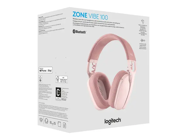 Logitech Zone Vibe 100 - Hodesett full størrelse Bluetooth trådløs...