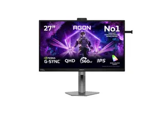 AOC AGON PRO AG276QSG2 - LED-skjerm - gaming 27" - 2560 x 1440 QHD @ 360 Hz - Fast IPS - 600 cd/m² - 1000:1 - DisplayHDR 600 - 0.3 ms - 3xHDMI, DisplayPort - høyttalere - svart, grå