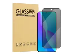 iiglo screenPro+ - Skjermbeskyttelse for mobiltelefon 3D - glass - med personvernsfilter - rammefarge svart - for Samsung Galaxy S25
