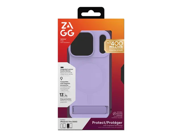 ZAGG Sedona Snap - Baksidedeksel for mobiltelefon med stativ MagSa...