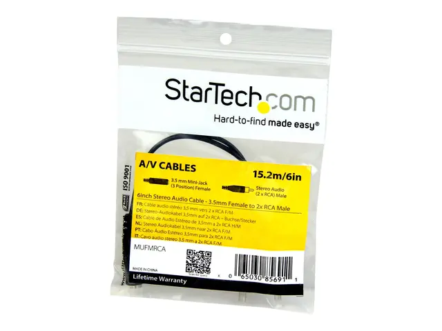 StarTech.com 6in RCA to 3.5mm Female Cable - Audio 2x Male Aux Ste...