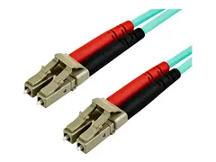 Startech 15 m OM4 LC to LC Multimode Duplex Fiber Optic Patch Cable- Aqua 50/125 - Fiber Optic Cable - 40/100Gb - LSZH (450FBLCLC15) - koblingskabel - 15 m - 15 m - akvamarin
