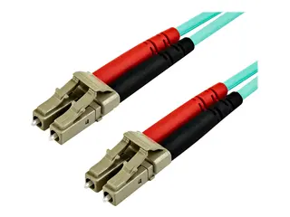 StarTech.com 15 m OM4 LC to LC Multimode Duplex Fiber Optic Patch Cable- Aqua 50/125 - Fiber Optic Cable - 40/100Gb - LSZH (450FBLCLC15) - koblingskabel - 15 m - 15 m - akvamarin