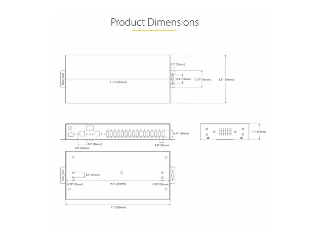 StarTech.com 16-Port Industrial USB 3.0 Hub 5Gbps, Metal, DIN/Surf...
