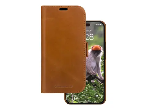 dbramante1928 Lynge - Lommebok for mobiltelefon helnarvet l&#230;r - gyllenbrun - for Apple iPhone 15 Pro Max