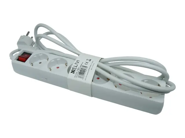 Elivi - Flerkoplingslist - AC 250 V - utgangskontakter: 6 (6 x str...