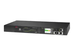 APC Netshelter Rack Automatic Transfer Switch AP4450A Redundant switch (kan monteres i rack) - AC 100/120 V - 1440 VA - enkeltfase - Ethernet 10/100/1000, USB - utgangskontakter: 10 - 1U - 2.43 m kabel - svart