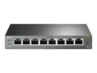 TP-Link Easy Smart TL-SG108PE - Switch smart - 4 x 10/100/1000 (4 PoE+) + 4 x 10/100/1000 - stasjonær - PoE+ (64 W)