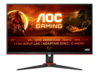 AOC Gaming Q27G2E/BK - G2 Series LED-skjerm - gaming - 27&quot; - 2560 x 1440 QHD @ 155 Hz - VA - 250 cd/m&#178; - 3000:1 - 1 ms - 2xHDMI, DisplayPort - svart, r&#248;d
