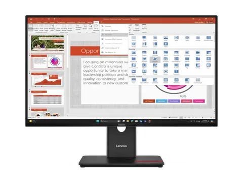 Lenovo ThinkVision T27-40 - LED-skjerm - 27" 1920 x 1080 Full HD (1080p) @ 120 Hz - IPS - 300 cd/m² - 1500:1 - 4 ms - HDMI, VGA, DisplayPort - eklipsesvart