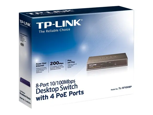 TP-Link TL-SF1008P - Switch - 4 x 10/100 (PoE) + 4 x 10/100 - stas...