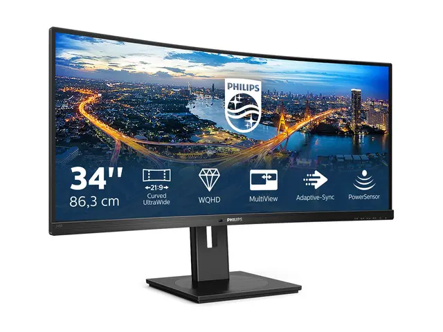 Philips 345B1C - LED-skjerm kurvet 34" 3440 x 1440 WQHD @ 100 Hz V...