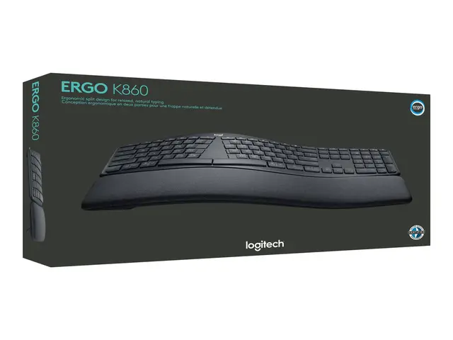 Logitech ERGO K860 - Tastatur - trådløs - 2.4 GHz, Bluetooth 5.0 -...