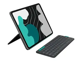Logitech Flip Folio - Tastatur og folioveske full size - trådløs - Bluetooth 5.1 LE - QWERTY - Engelsk - grafitt - for Apple 13-inch iPad Air (M2, M3); 13-inch iPad Pro (M4, M5)