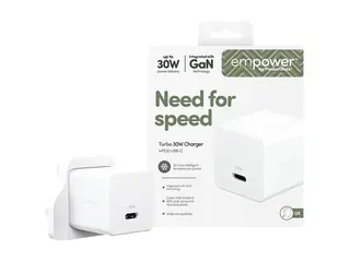 empower by PanzerGlass - Strømadapter - turbo, UK plug 30 watt - Power Delivery 3.1, Fast Charge (USB-C) - sølvhvit