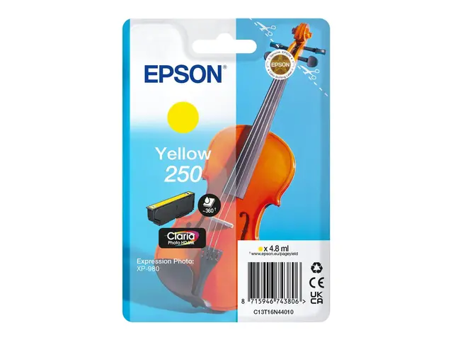 Epson 250 - 4.8 ml gul original blister blekkpatron for P/N: C11CL...
