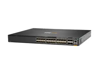 HPE Aruba 6300M - Switch - L3 - Styrt - 24 x 1 Gigabit / 10 Gigabit SFP+ + 4 x 1 Gigabit / 10 Gigabit / 25 Gigabit / 50 Gigabit SFP56 (opplink / stabling) front og side til bakside - rackmonterbar