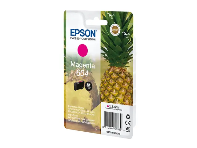 Epson 604 Singlepack - 2.4 ml magenta original blister blekkpatron...